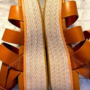 Espadrille Wedge Sandal Fitflop brown sz 10
